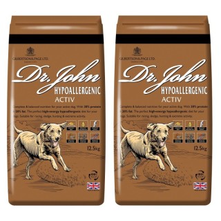 Dr John Hyppoallergen Aktiv Trockenfutter Reich an Huhn und Reis 2x12,5 kg