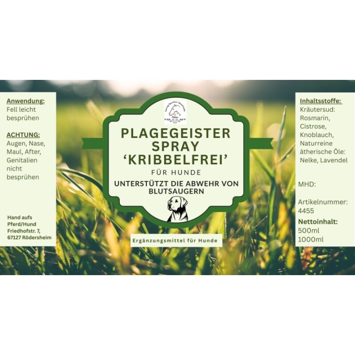 Hand aufs Pferd/Hund Floh & Zeckensspray Kribbelfrei