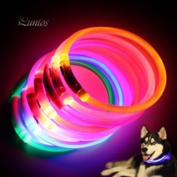 LED-Nachtblinkendes USB-Ladehalsband für Haustiere und Welpen 50cm rot