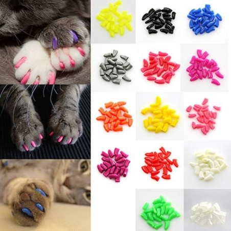Pets Public Accessories 20 Stück Haustier-Hundekatzen-Pfoten-Klauen-Anti-Kratz-weiche Silikon-Nagelkappen-Schutzhüllen-Hülle-