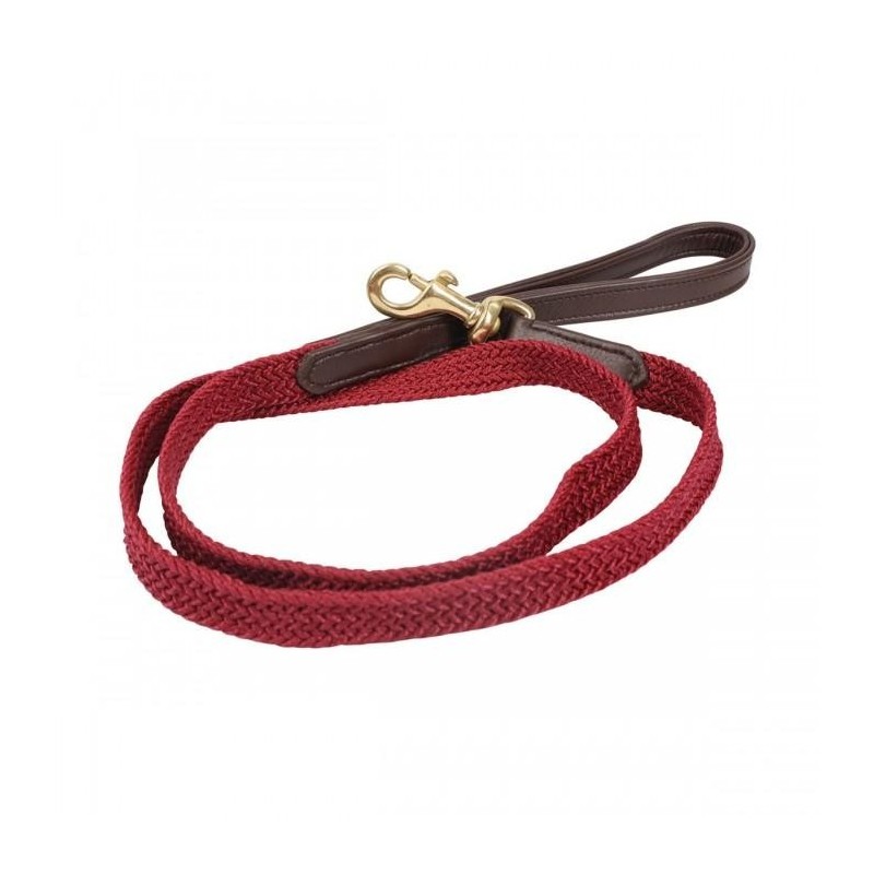Benji & Flo Hundeleine aus geflochtenem Leder 100cm bordeaux