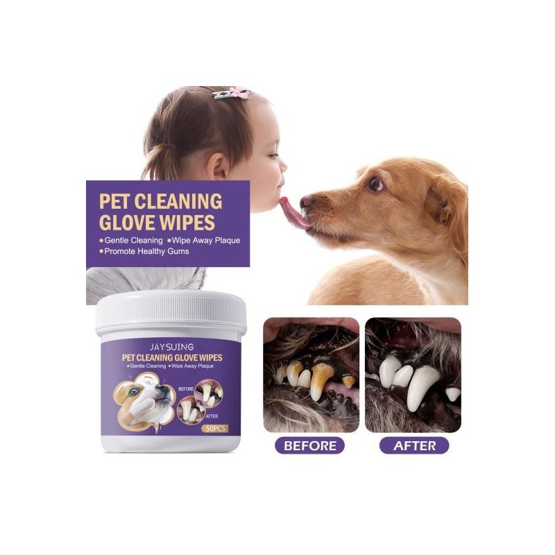 50 Teile/satz Pet Dental Tücher Nicht Reizend Komfortable Haustier Hund Katze Dental Finger Wischen Pet Supplies