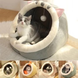 Süßes Katzenbett, warmer Haustierkorb, gemütliches Kätzchen-Liegekissen, Katzenhaus-Zelt, weiche kleine Mattentasche grau
