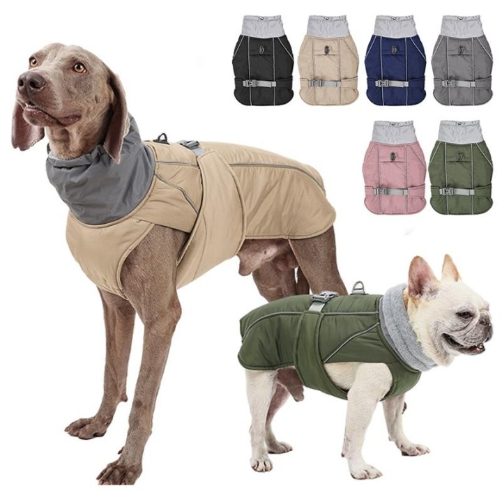 Hundekleidung, luxuriöse Winterjacke für kleine, mittelgroße und große Hunde, wasserdicht, weich gepolstert, warm, Haustierma
