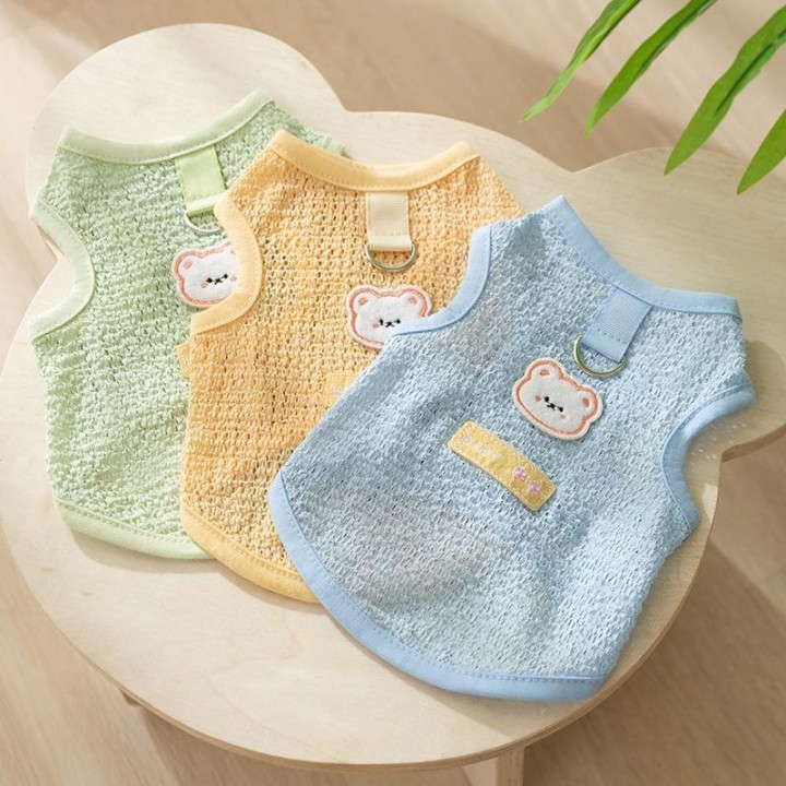 Süße Sommer-Hundekleidung mit D-Ring, dünne Hundeweste für kleine und mittelgroße Hunde, atmungsaktive Welpenkleidung, Chihua