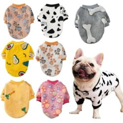 Niedlicher Aufdruck für kleine Hunde, Kapuzenpullover, Weste, Winter, warme Haustierkleidung für französische Bulldogge, Swea