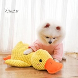 Beruhigendes Hundespielzeug mit Ente, Quacksalber-Ente, Haustierspielzeug, Plüsch-Quietsch-Ente, interaktives gelbes Enten-Ze