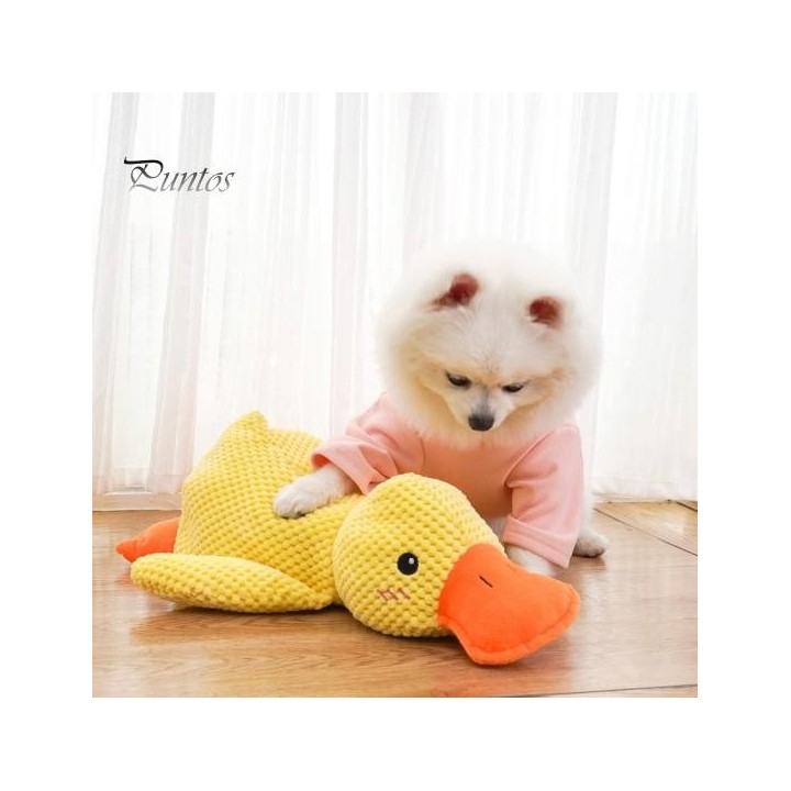 Beruhigendes Hundespielzeug mit Ente, Quacksalber-Ente, Haustierspielzeug, Plüsch-Quietsch-Ente, interaktives gelbes Enten-Ze