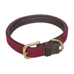 Weatherbeeta Geflochtenes Hundehalsband aus Leder XS dunkelblau/braun