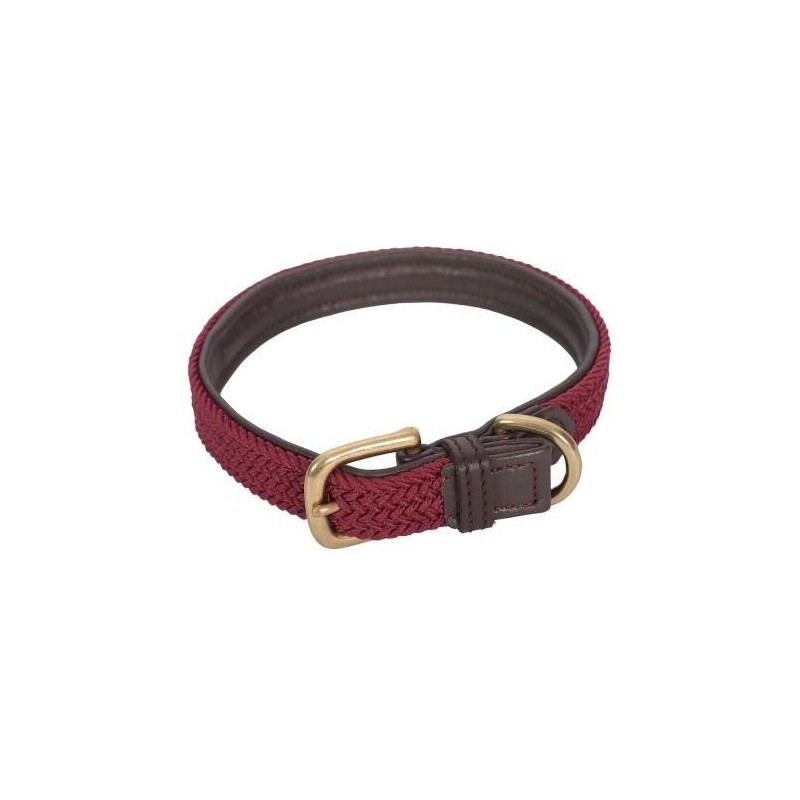 Weatherbeeta Geflochtenes Hundehalsband aus Leder XS dunkelblau/braun
