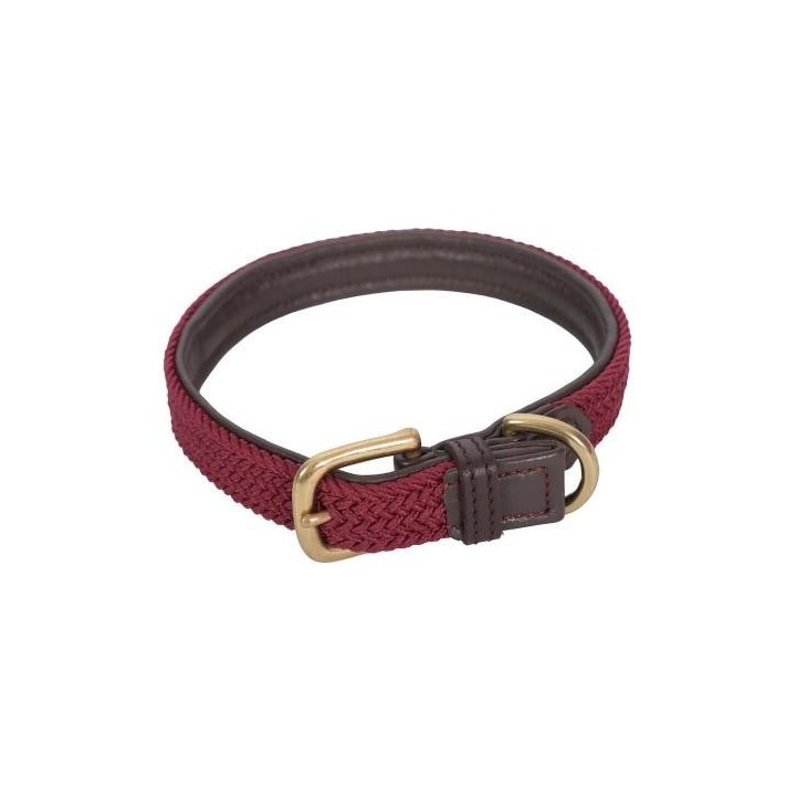 Weatherbeeta Geflochtenes Hundehalsband aus Leder XS dunkelblau/braun