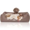 Knuffelwuff Orthopädisches Hundebett Wippo aus Velours mit Handwebcharakter rehbraun XXXL