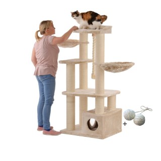 Rohrschneider ® XXL Katzenbaum Enya, mit Gratis-Spielball, beige