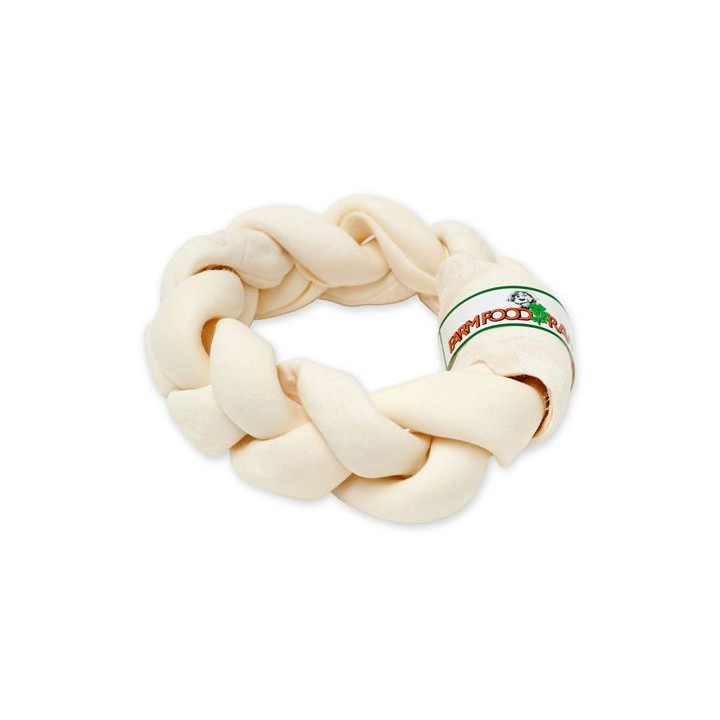 Farm Food Rawhide Dental Braided Donut - L