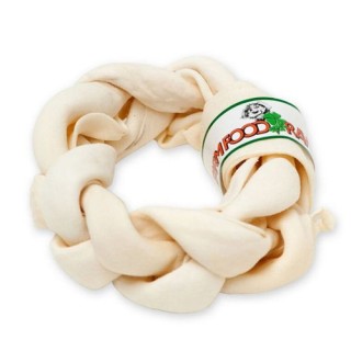 Farm Food Rawhide Dental Braided Donut - M