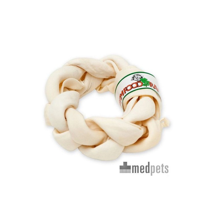 Farm Food Rawhide Dental Braided Donut - S