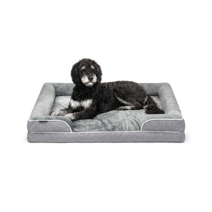 Lionto orthopädisches Hundebett mit erhöhtem Rand rutschfest L