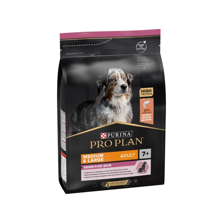 Purina Pro Plan Sensitive Skin Adult 7+ Hundefutter - Lachs - 3 kg
