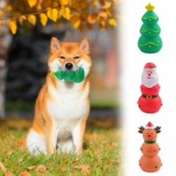 Interaktives Weihnachts-Haustierspielzeug, bissfestes, zahnreinigendes, integriertes Quietscher-Gummispielzeug für Hunde Elk