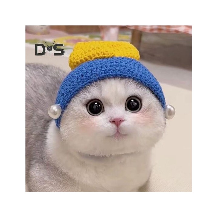 Gestrickte Haustiermütze, handgefertigt, gehäkelt, Frosch, Gott des Reichtums, Kostümzubehör, warme Wintermütze für kleine Ka