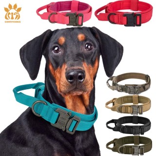 Taktische Hundehalsbänder, Outdoor-Traktion, Militär-Haustierhalsband, langlebiges 1050D-Nylongewebe, mittlere und große Hund