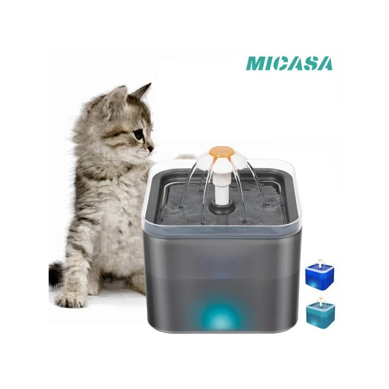 Katzenwasser-Trinkbrunnen, Wasserfall, 3 Strömungsdesigns, 67 oz/2L, Katzen-Trinkbrunnen mit ultra-leiser Pumpe, automatische