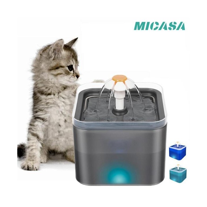 Katzenwasser-Trinkbrunnen, Wasserfall, 3 Strömungsdesigns, 67 oz/2L, Katzen-Trinkbrunnen mit ultra-leiser Pumpe, automatische