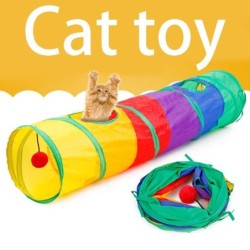 Katzentunnel, zusammenklappbares Haustier-Röhren-Spielspielzeug für drinnen und draußen, Kätzchen-Welpen-Spielzeug für Puzzle