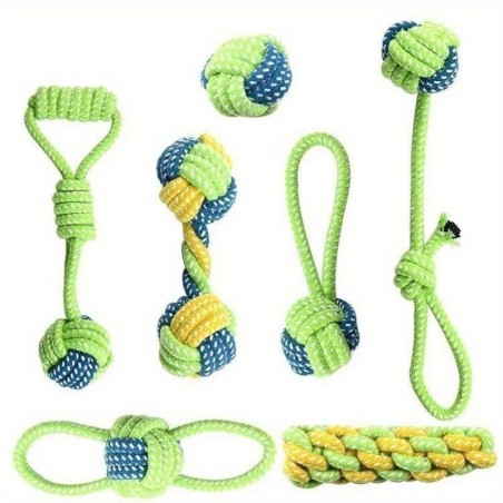 Hundespielzeug für große und kleine Hunde, interaktives Baumwollseil, Mini-Hundespielzeug, Ball für Hunde, Zubehör, Zahnbürst