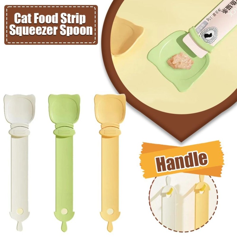 Futterlöffel für Haustiere, Futterschaufel, Katzenstreifenpresse, Futterspender für den Innenbereich, Welpen, Kätzchen, Snack