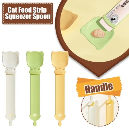 Futterlöffel für Haustiere, Futterschaufel, Katzenstreifenpresse, Futterspender für den Innenbereich, Welpen, Kätzchen, Snack