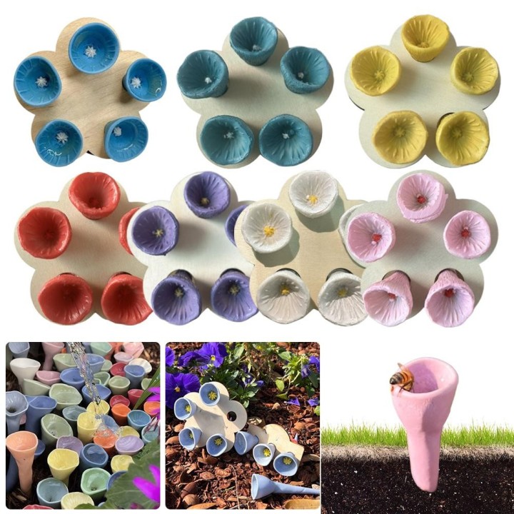 Bienen-Insekten-Trinkbecher, Bienen-Trinkbrunnen-Becher, Blütenform, Bestäuber-Trinkbecher mit Kindergarten-Becher und Halter