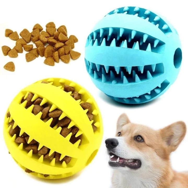 Hundespielzeug aus Naturkautschuk, Kauspielzeug für Hunde, Zahnreinigungsball, extra robuster, interaktiver Elastizitätsball,