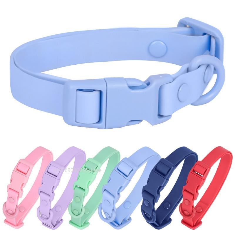 Niedliches Katzenhalsband in Macaron-Farbe, PVC-Katzenhalsband, verstellbares kleines Halsband für Welpen und Katzen, Heimtie