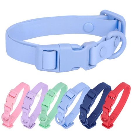 Niedliches Katzenhalsband in Macaron-Farbe, PVC-Katzenhalsband, verstellbares kleines Halsband für Welpen und Katzen, Heimtie