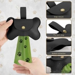 Hundekotbeutelspender mit Leinenclip, Haustierkotbeutelspender für Hundekotbeutel für Haustiere im Freien, PoopBag-Lederhalte