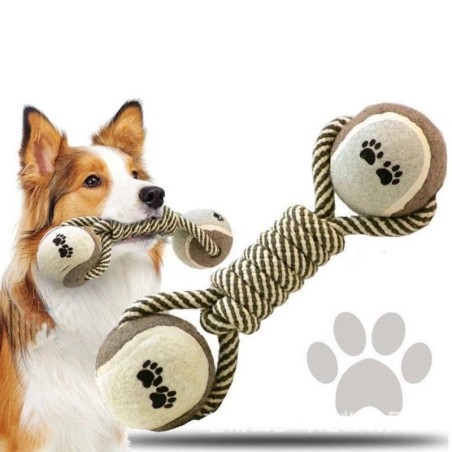 Haustier Kauspielzeug Baumwollseil Tennis Hantel Ball Hund Interaktives Spielzeug Haustier Spielbedarf