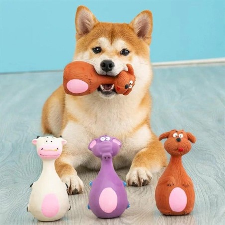 Hundespielzeug aus Latex mit quietschendem Elefanten-/Kuh-Sound, Stimmspielzeug für kleine und große Hunde, bissfestes Spielz