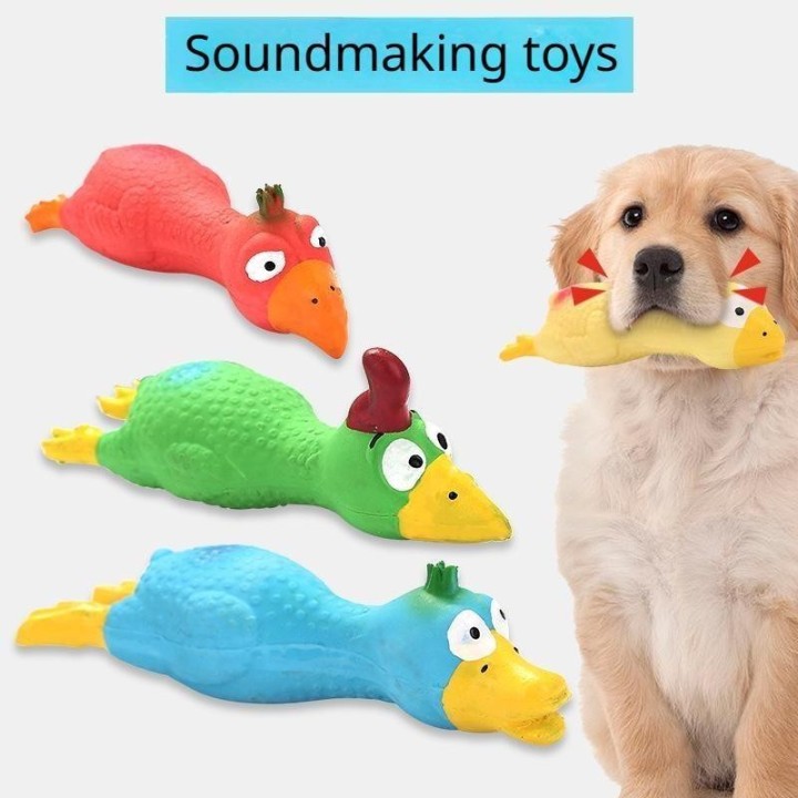 1PCS Haustier Hund Spielzeug Latex Spielzeug Lustige Squeeze Sound Spielzeug Schreiendes Huhn Haustier Liefert rot