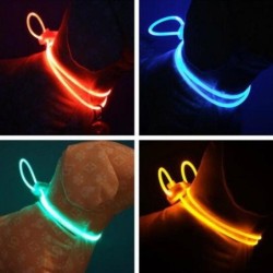 Mehrfarbiges LED-Haustierhalsband, verstellbar, für die Nachtsicherheit, leuchtende Hundeleine Adjustabe gelb