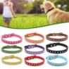 Verstellbares Halsband aus Kunstleder mit Strasssteinen und eingelegter Schnalle für Katzen und Hunde XXS blau