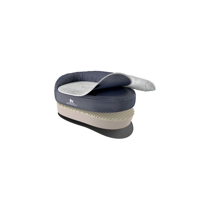 Knuffelwuff Orthopädisches Hundebett Jessy aus Nylongewebe grau M-L