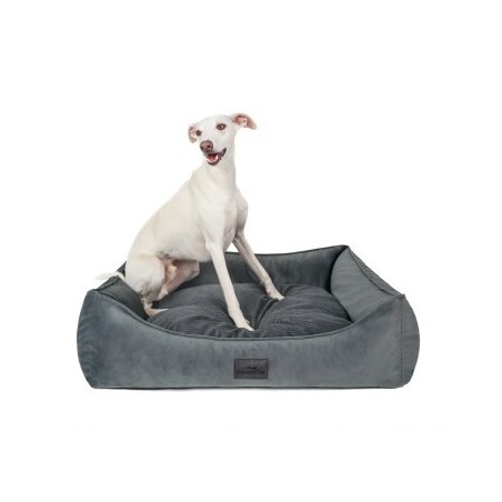 Freudentier orthopädisches Hundebett mit Cord/Velour Wendekissen anthrazit XXL