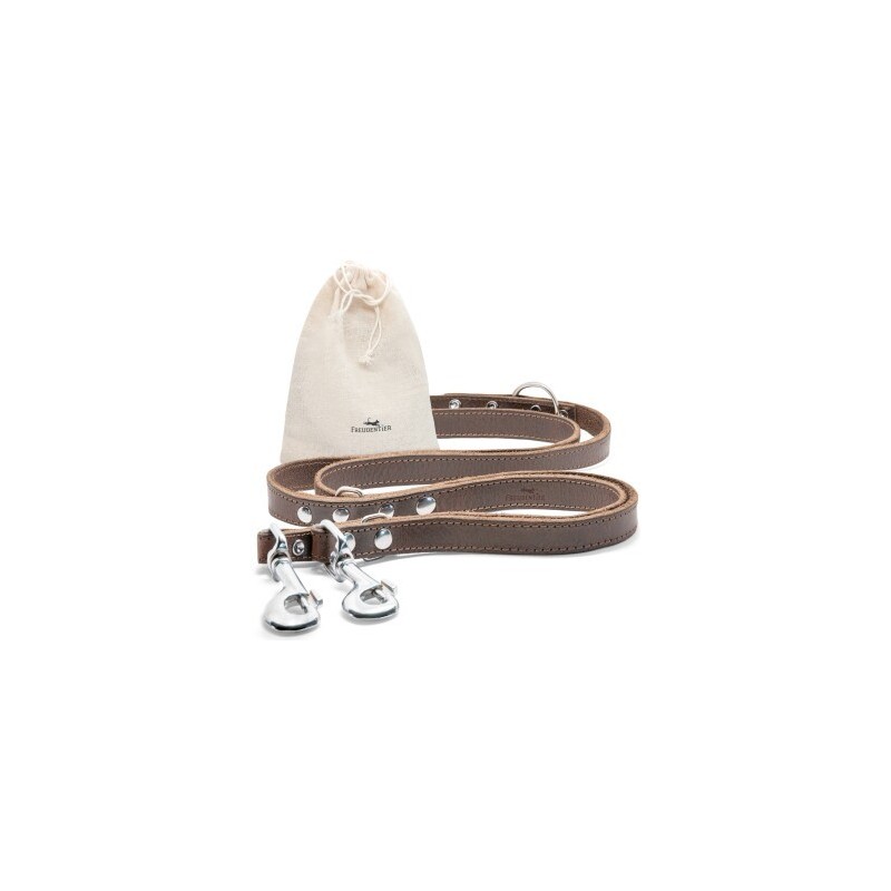 Freudentier Führleine aus Leder dunkelbraun 1,6 cm