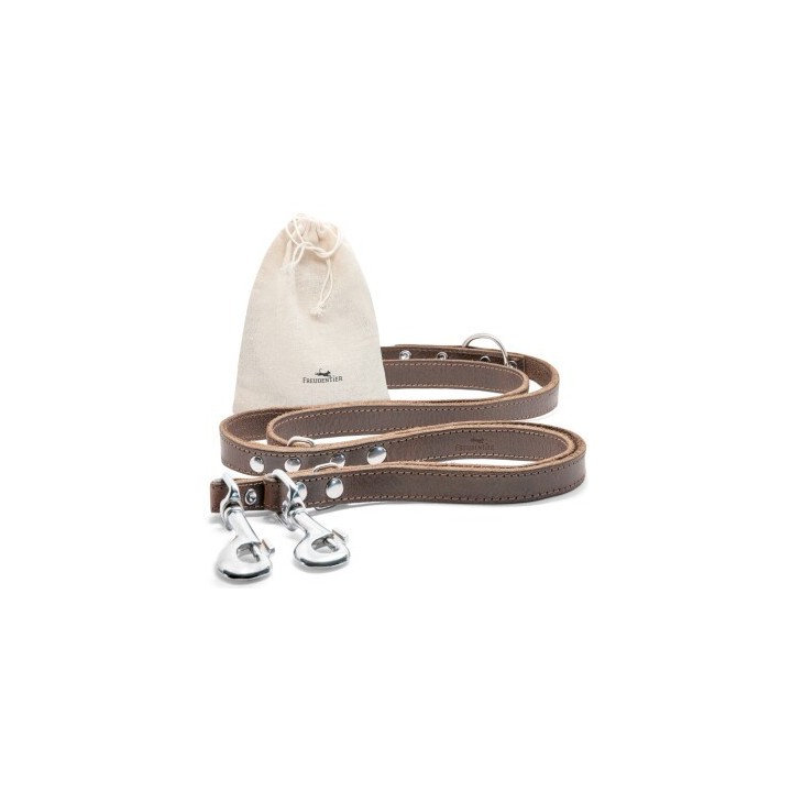 Freudentier Führleine aus Leder dunkelbraun 1,6 cm