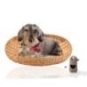 Rohrschneider ® runder Hundekorb aus geflochtener Wasserhyazinthe, Hundesofa für kleine, mittelgroße und große Hunde
