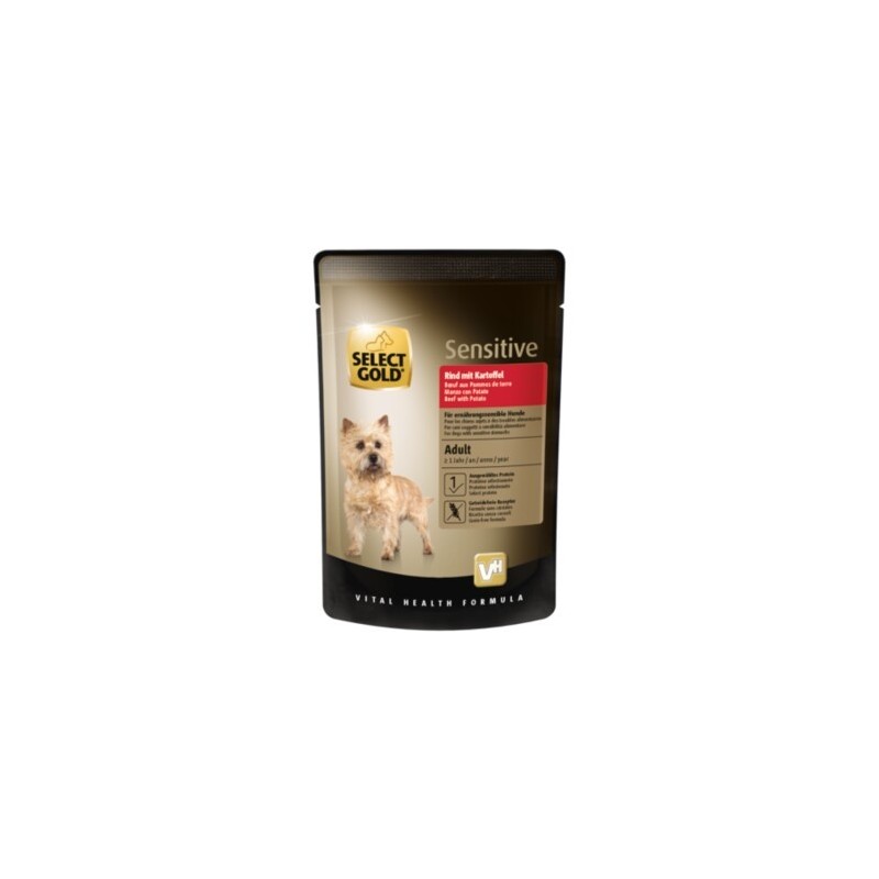 SELECT GOLD Nassfutter Hund Sensitive Adult Rind mit Kartoffel 48x100 g