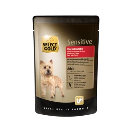 SELECT GOLD Nassfutter Hund Sensitive Adult Rind mit Kartoffel 48x100 g