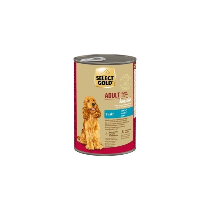 SELECT GOLD Nasfutter Hund Extra Sensitive Adult Insect 12x400 g
