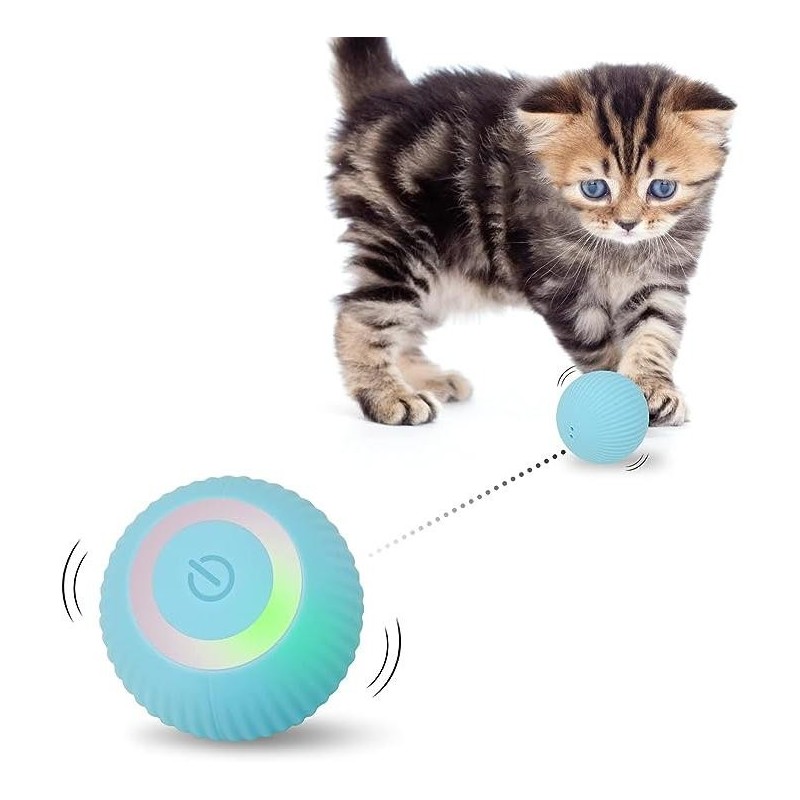 Elektrisches Katzenballspielzeug, intelligentes Katzenspielzeug, interaktiver Ball, automatischer 360° selbstdrehender rollen